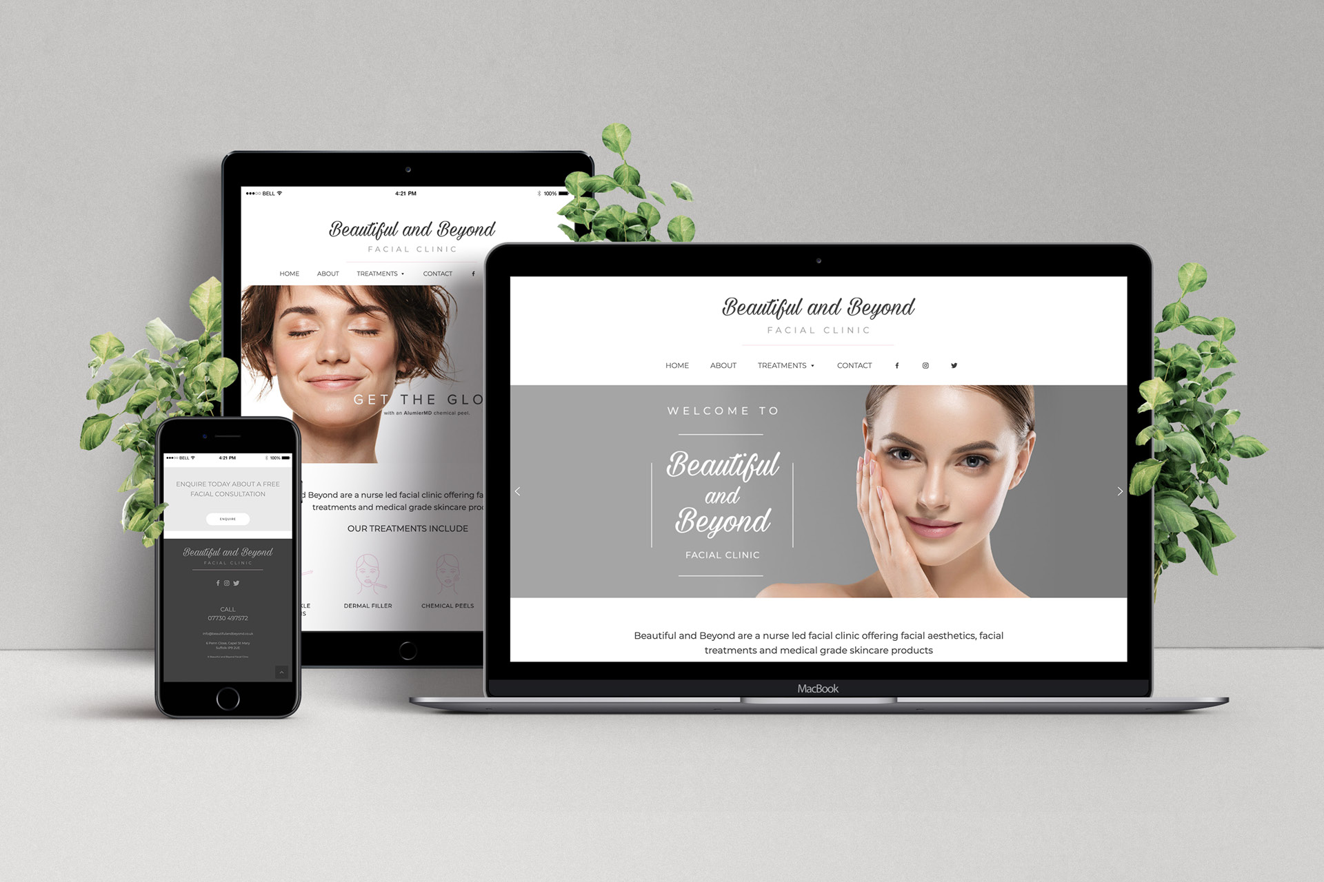 Health and beauty website design